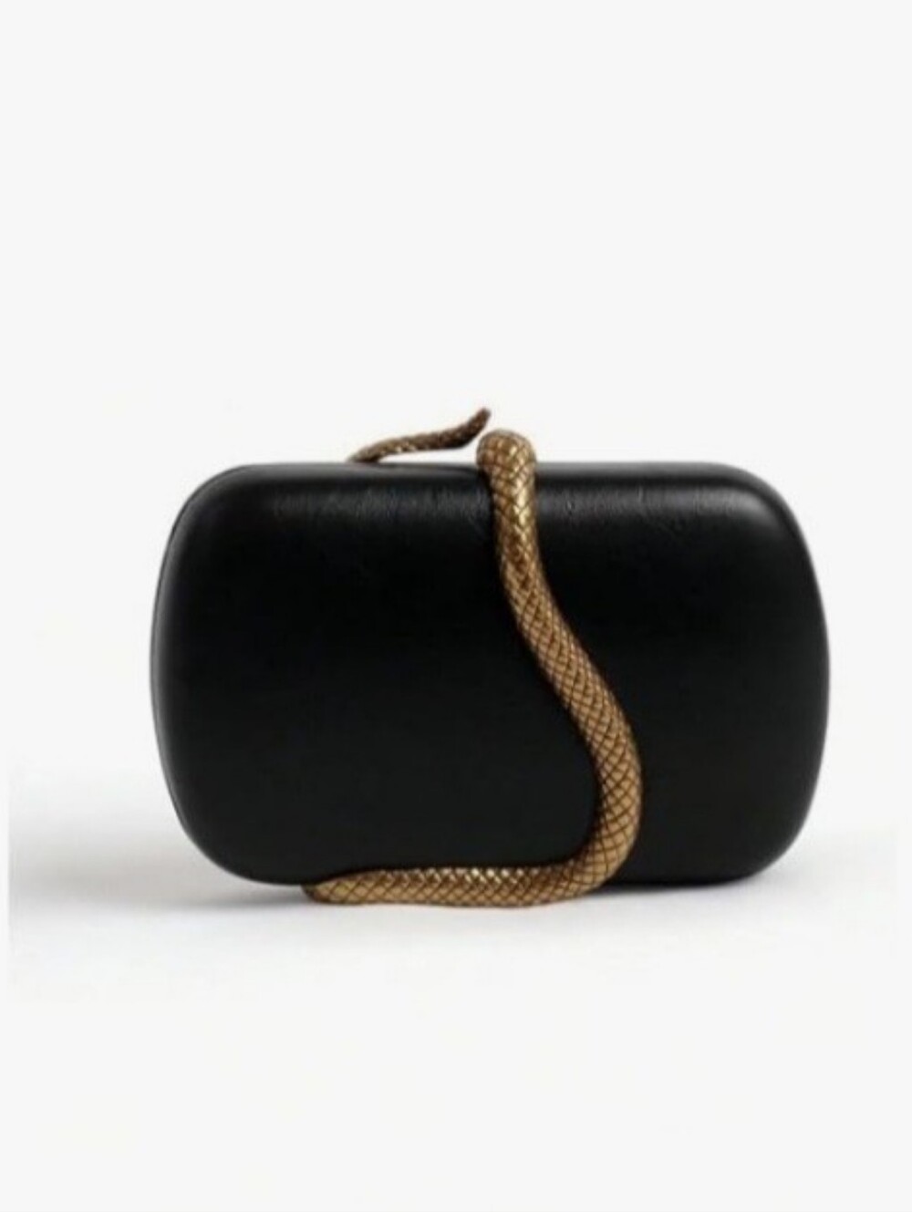 Snake Black Clutch Handbag PU Evening Party Costume